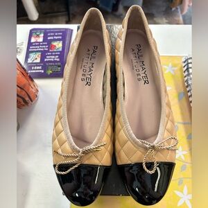 NWT Paul Mayer Attitudes Black/Beige Flats Size 11